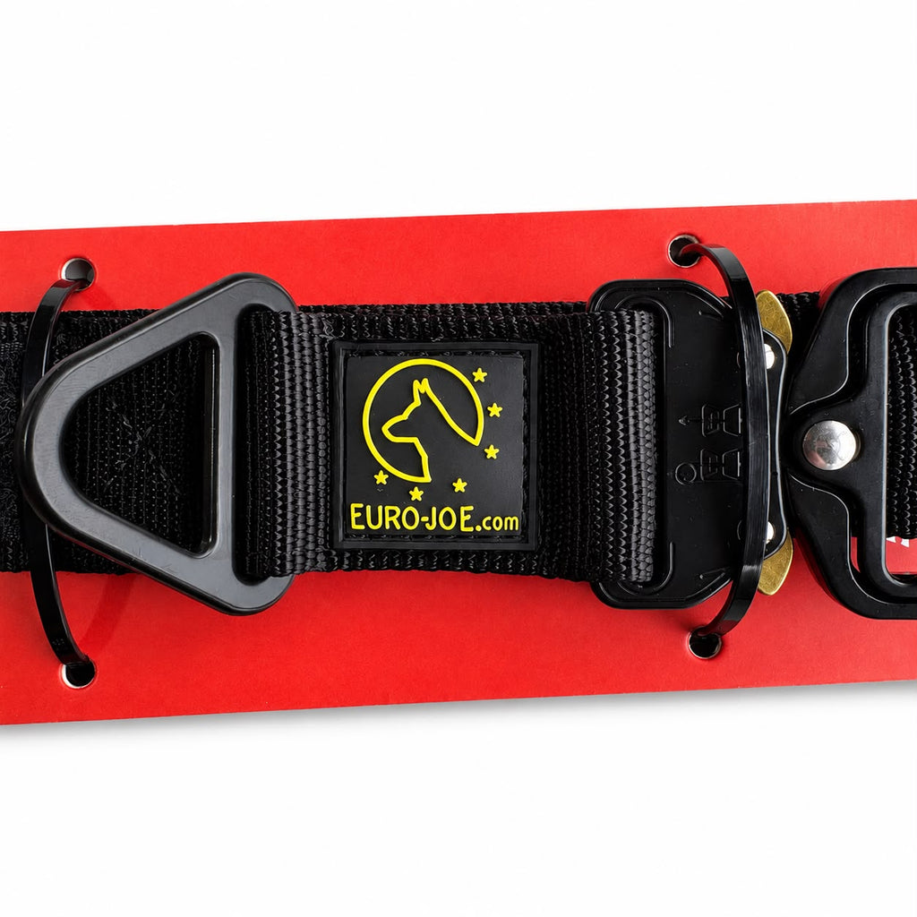 Collar tactico para perro negro sin asa eurojoe
